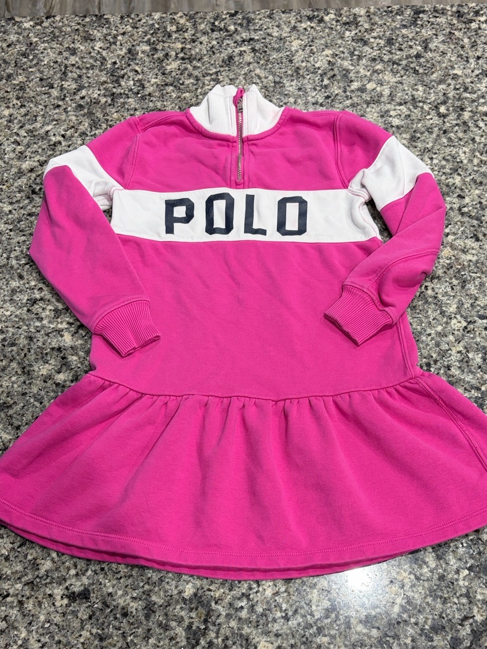 Polo by Ralph Lauren Girls' Pink Quarter-Zip Dress Top